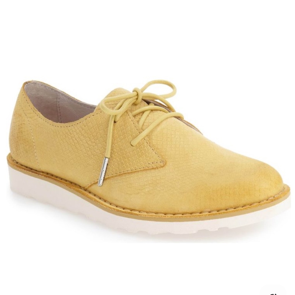 NWOT Blackstone Footwear 6.5 LL-69 Pale Yellow Oxford Shoes Lace Up Leather